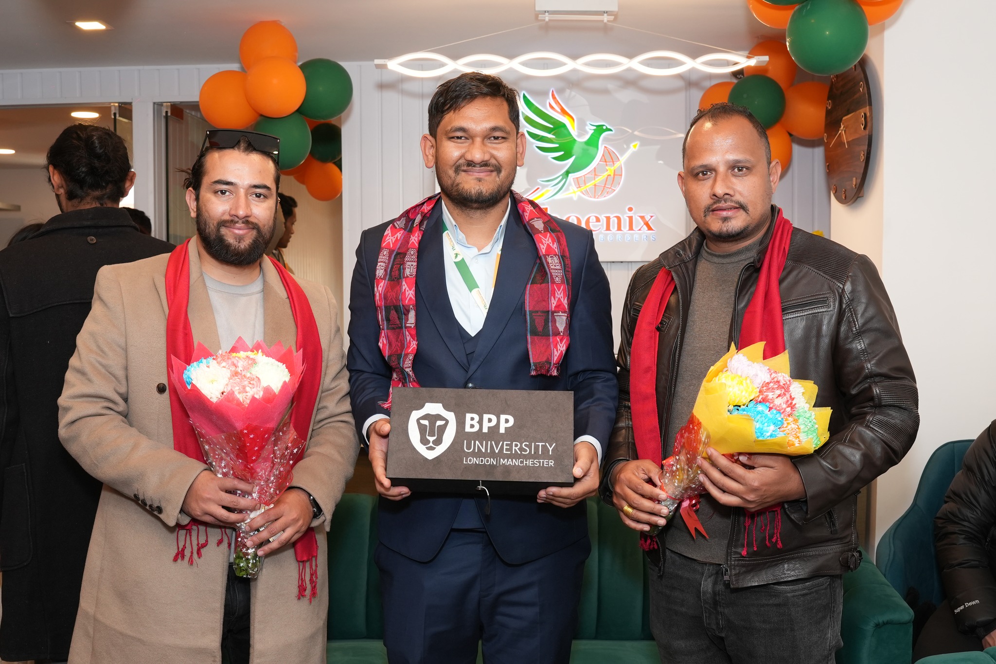 Nepali students celebrating study abroad success with FlyPhoenix Educational Consultancy